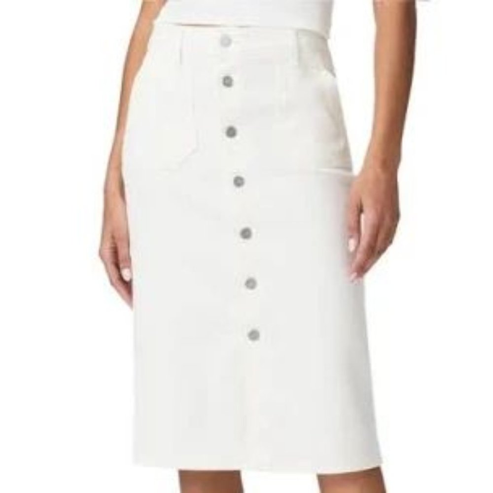 Paige Meadow Midi Skirt Tonal Ecru Size 28 - Picture 11 of 14